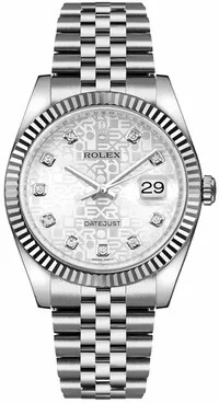 Rolex Datejust 36 Silver Anniversary Diamonds Dial on Jubilee 116234 with Box