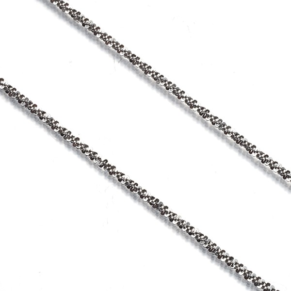 Crisscross Chain Necklace 46cm 18K 750 White Gold