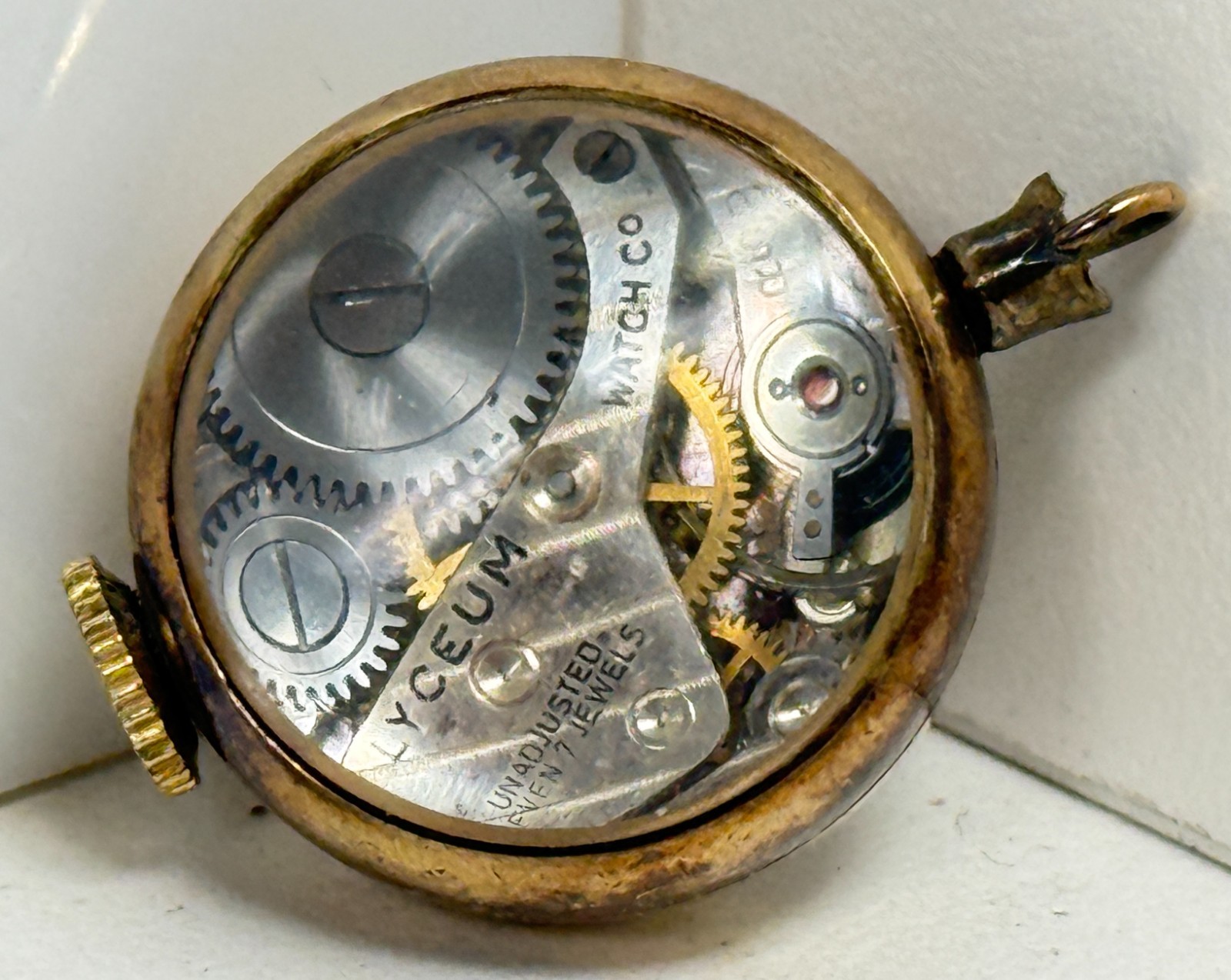 Vintage Lyceum Swiss 7 Jewel Mechanical Ball Orb Pendant Watch Exhibition Runs