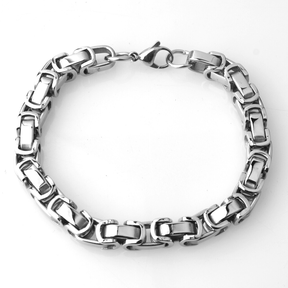 5/6/8mm Hot Women MENS Chain Byzantine Box Link Stainless Steel Bracelet 7″-11″