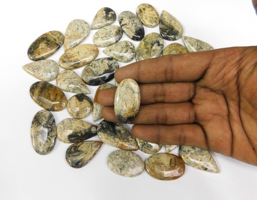 AAA+ Quality Jasper Chabochon Gemstone For Jewelry Making Wholesale Lot 71365