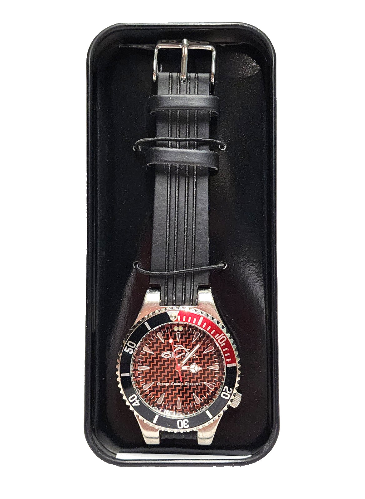 New 2004 Men’s Orange County Choppers Collectible Watch Red Black Chrome Logo