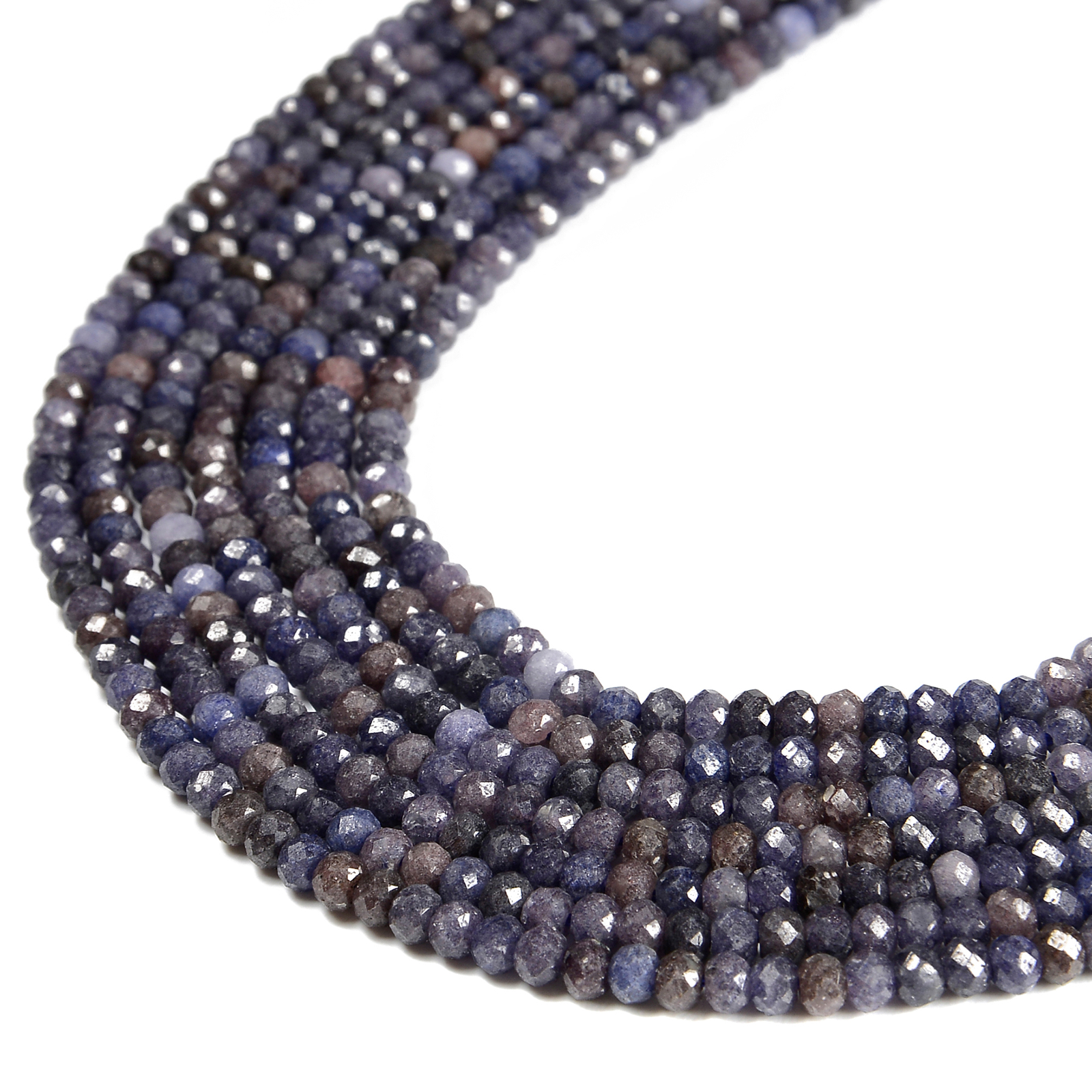 Natural Sapphire Faceted Rondelle Beads Size 3x4mm 15.5” Strand