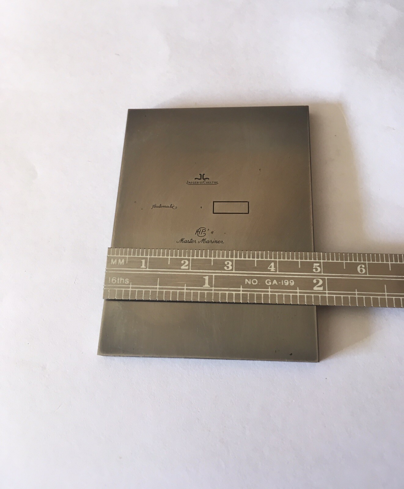 Jaeger-Le Coultre Master Mariner, heavy vintage genuine printing plate 247R