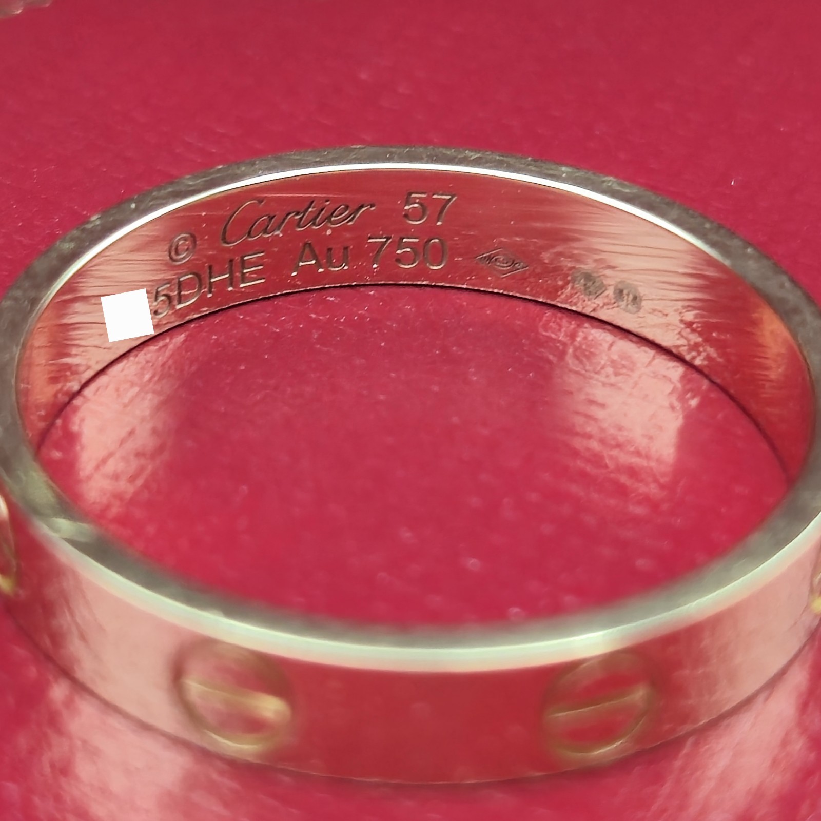 Cartier Love Ring Small Model Size 57 Yellow Gold Au 750 W/ Receipt Certificate