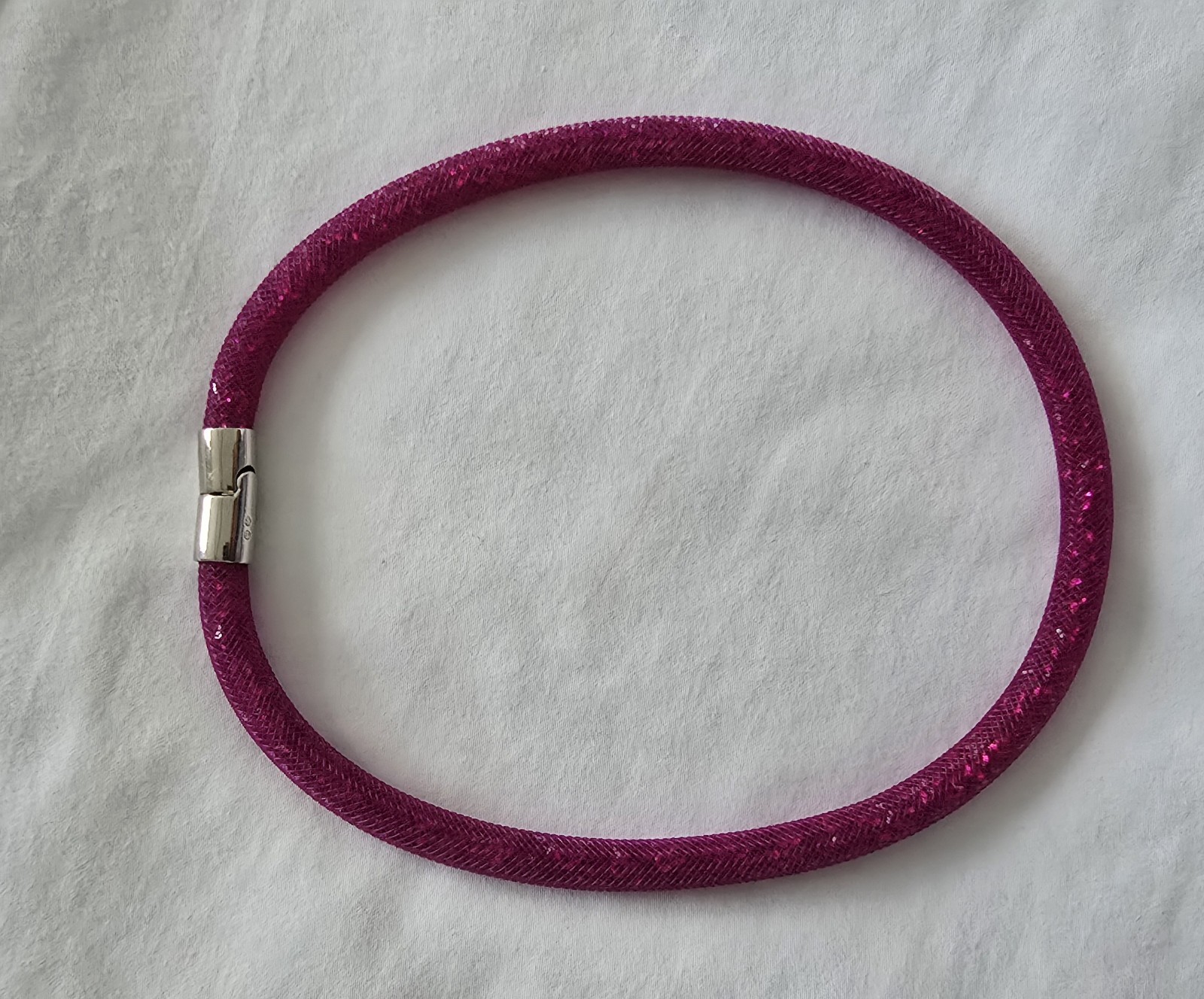 Swarovski Crystaldust Double Wrap Bracelet Pink Sparkly Mesh Magnetic Clasp