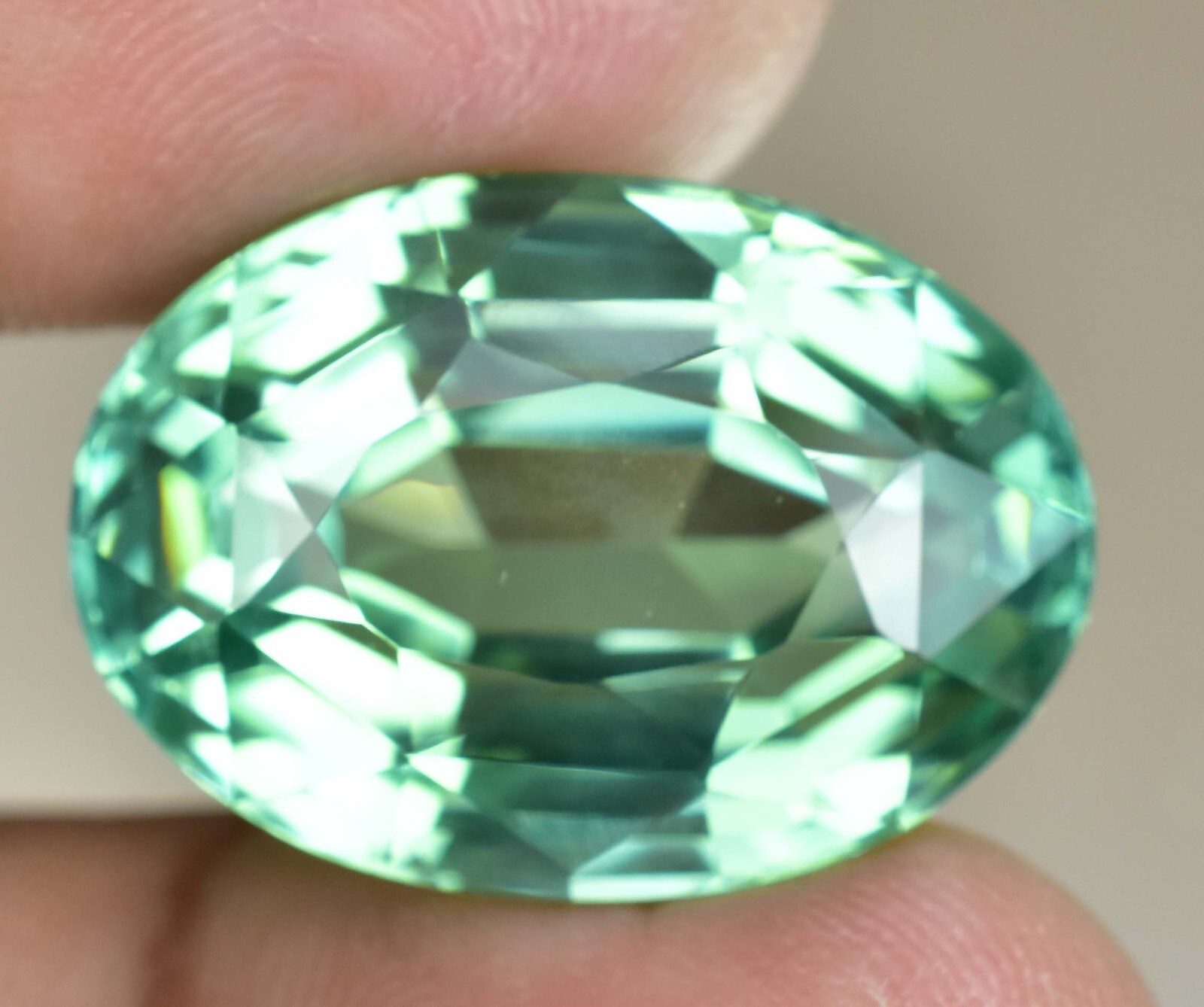 44.10 Ct Natural Green Montana Sapphire FLAWLESS AGL Certified Oval Cut Gemstone