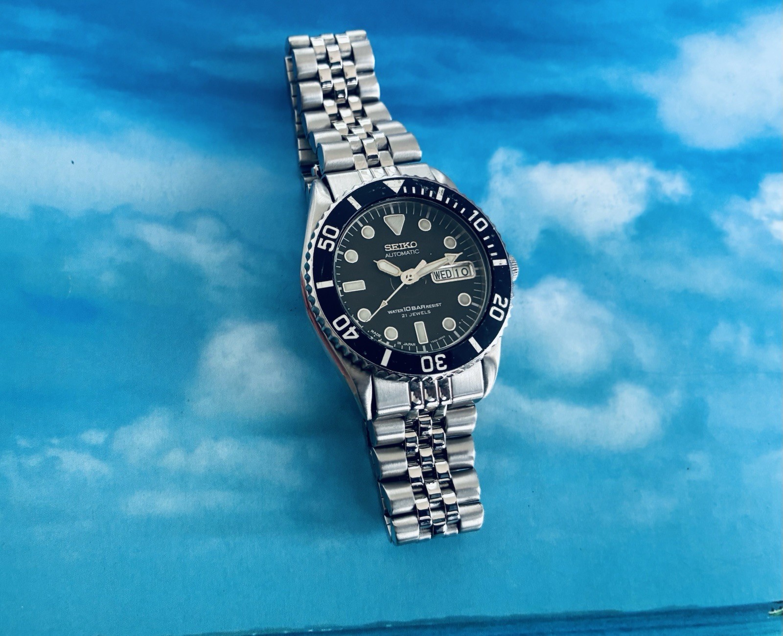 Rare Japan Seiko SKX023J Orig Men’s Automatic Diver Black Dial 100m 7S26-0040 Ex