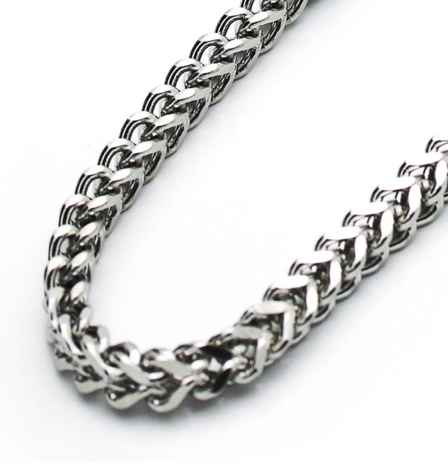 Men’s Stainless Steel Franco Chain 24 inch length 4mm wide