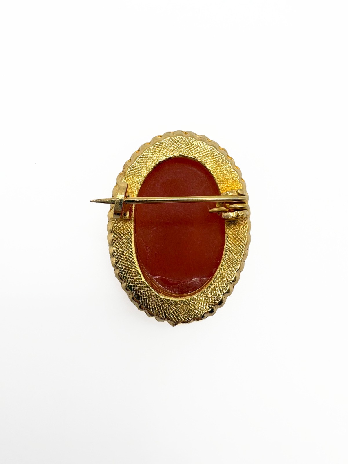 Antique Cameo Brooch Pin Early 1900s Gold Tone Classical Lady Victorian Style