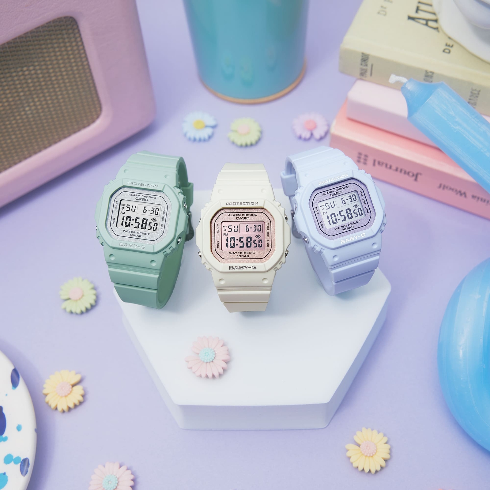 CASIO BABY-G BGD-565SC-2JF Flower Color Digital Quartz Watch Lilac 37.9mm