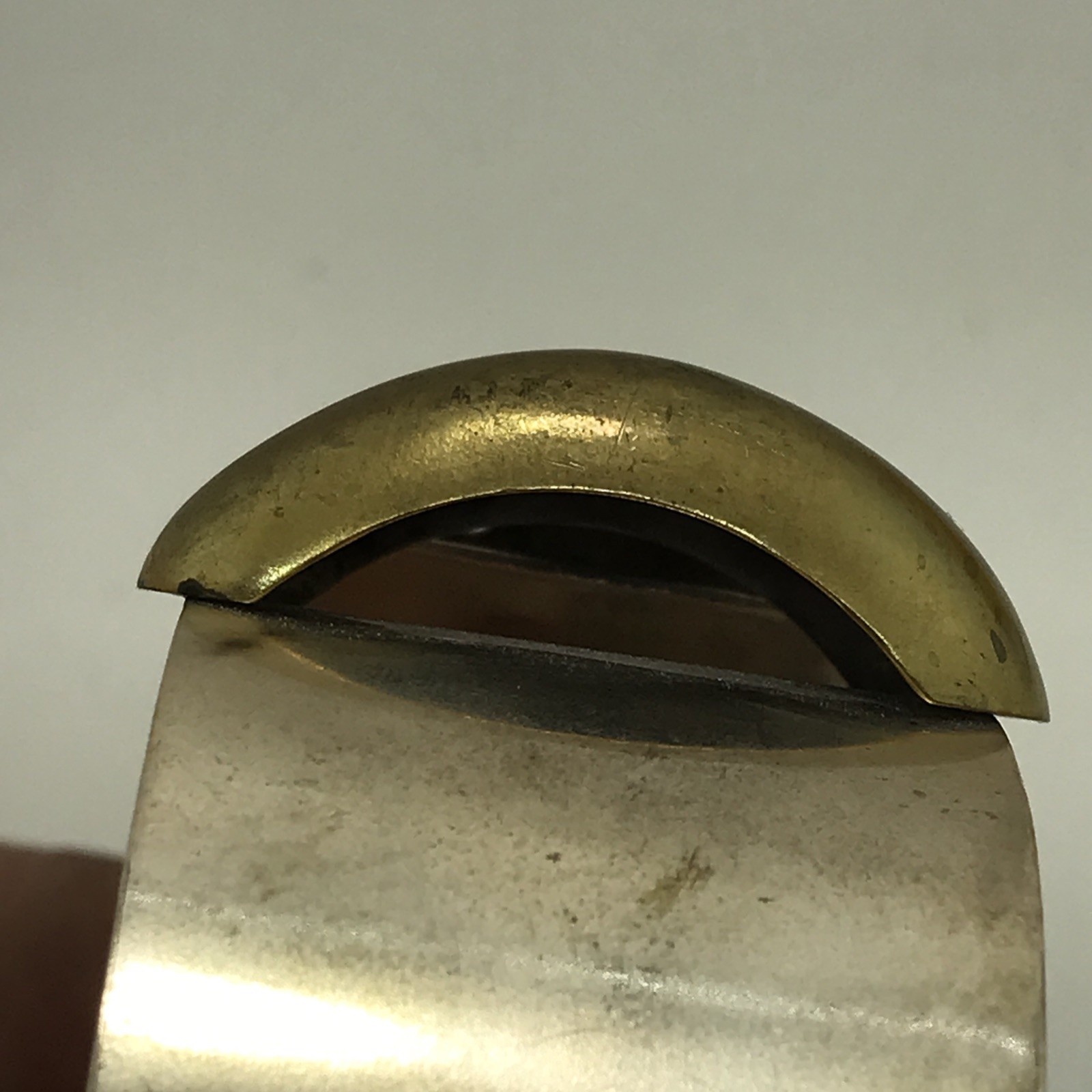 Vintage NVC Mexico 925 Sterling Silver Brass Accent Hinged Bracelet sz 7.25