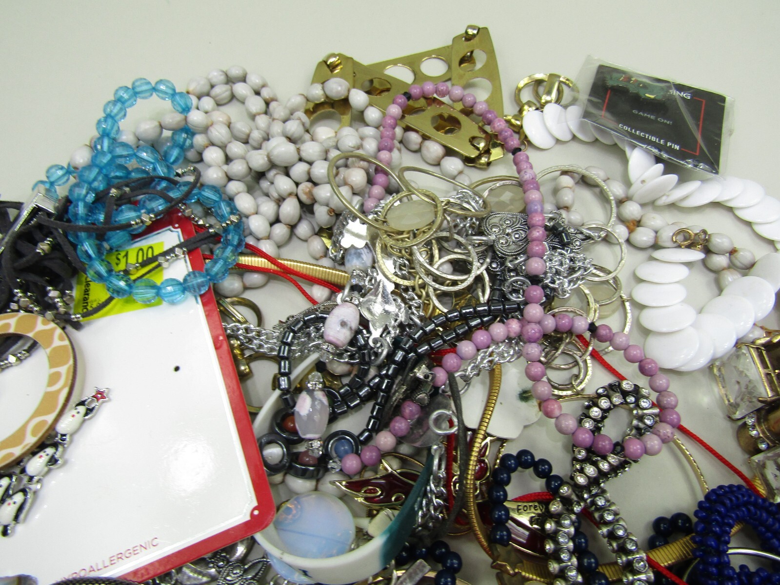 Jewelry Necklaces Earrings Studs Hoops Dangle Rings Bracelets Pins Mixed Lot