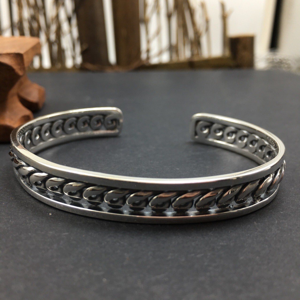A25 Armspange Kringel Muster Sterling Silber 925