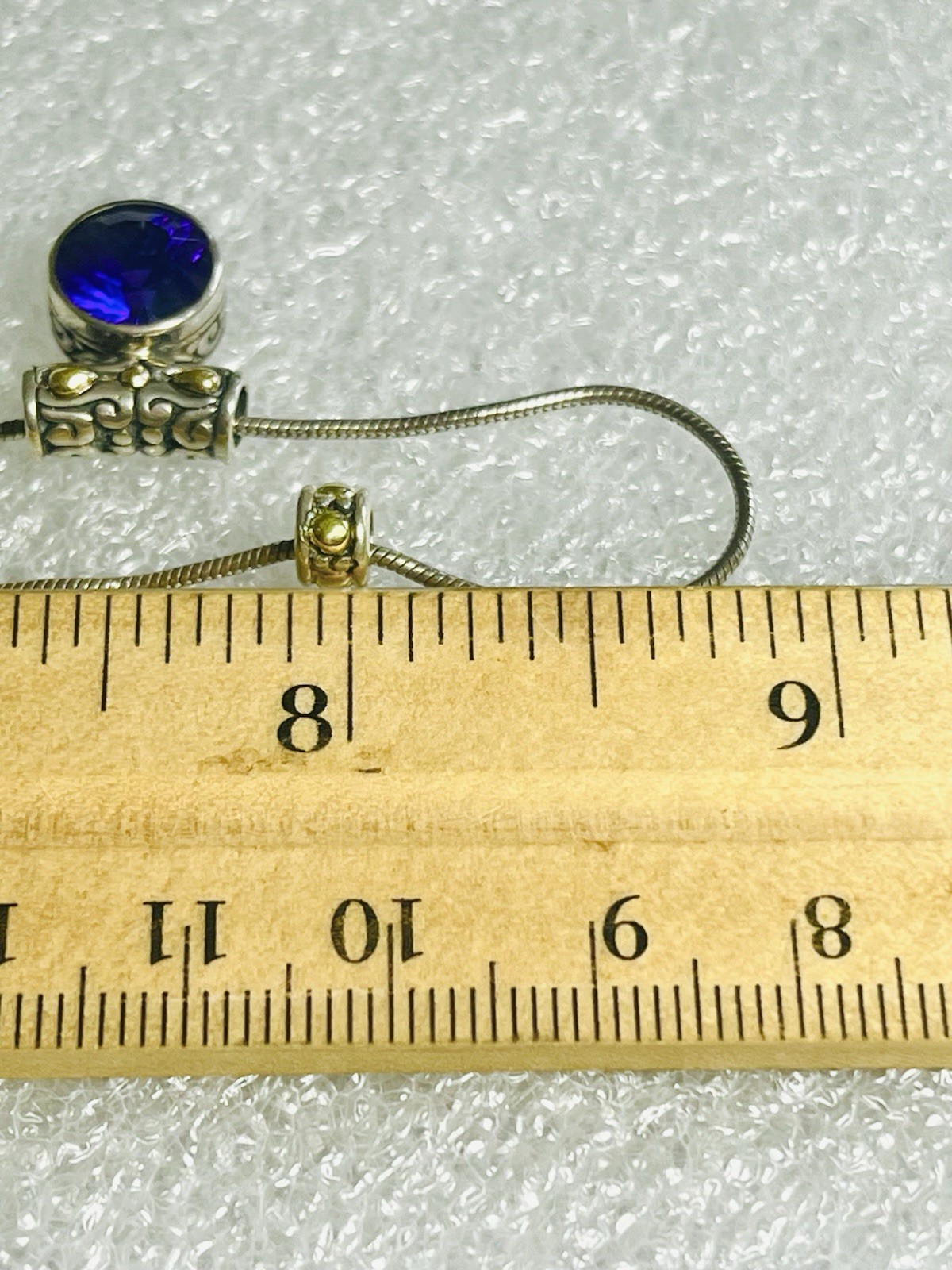 Natural Amethyst 18 Inch Necklace Solid 925 3 Carats Carved Tube Bezel Beads