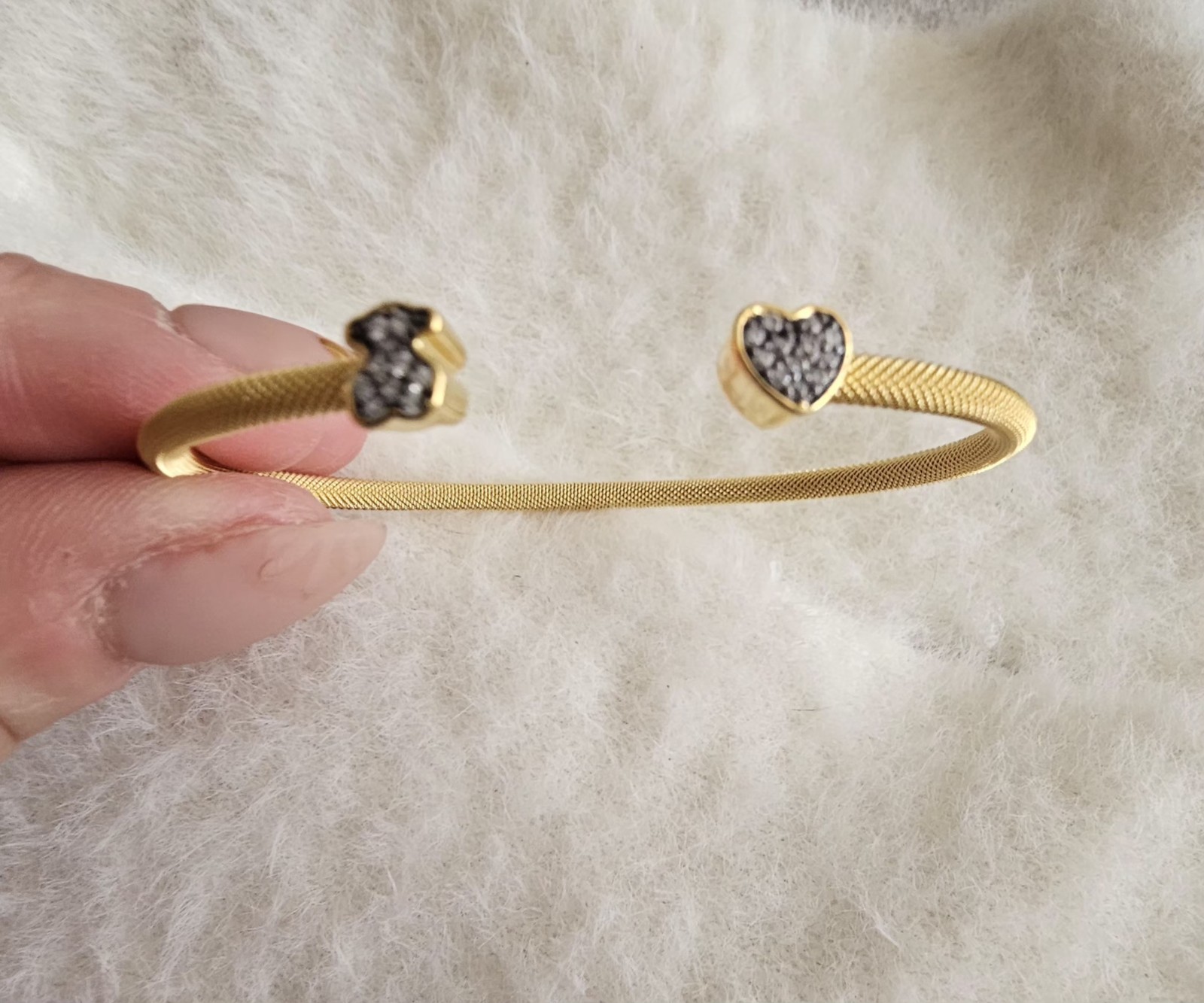 🧡💛💫TOUS MESH HEART AND BEAR BRACELET S925 VERMEIL