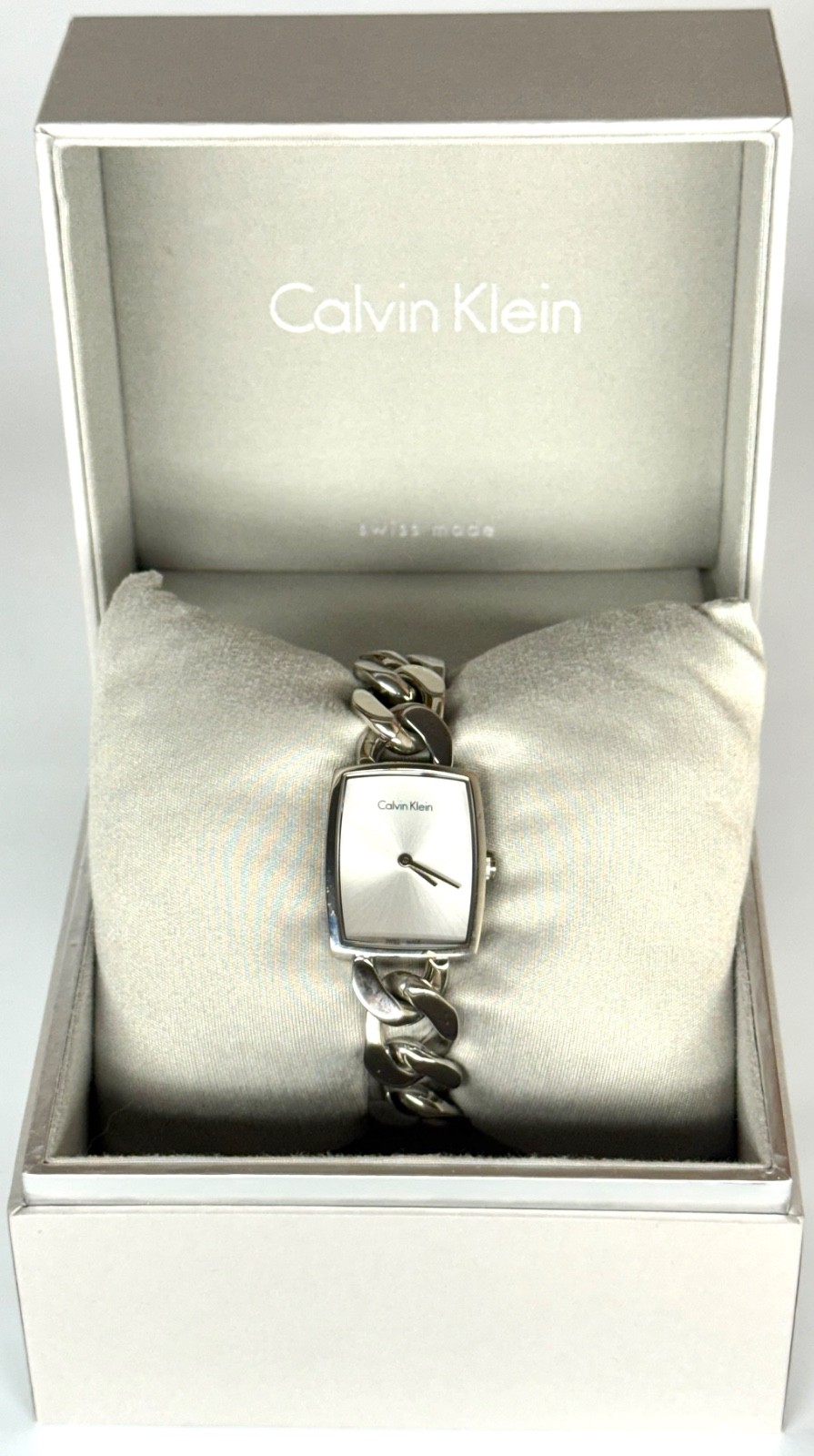 Women’s Calvin Klein Swiss Made Watch K5D 2M1 Stainless Steel Silver Tone Chain