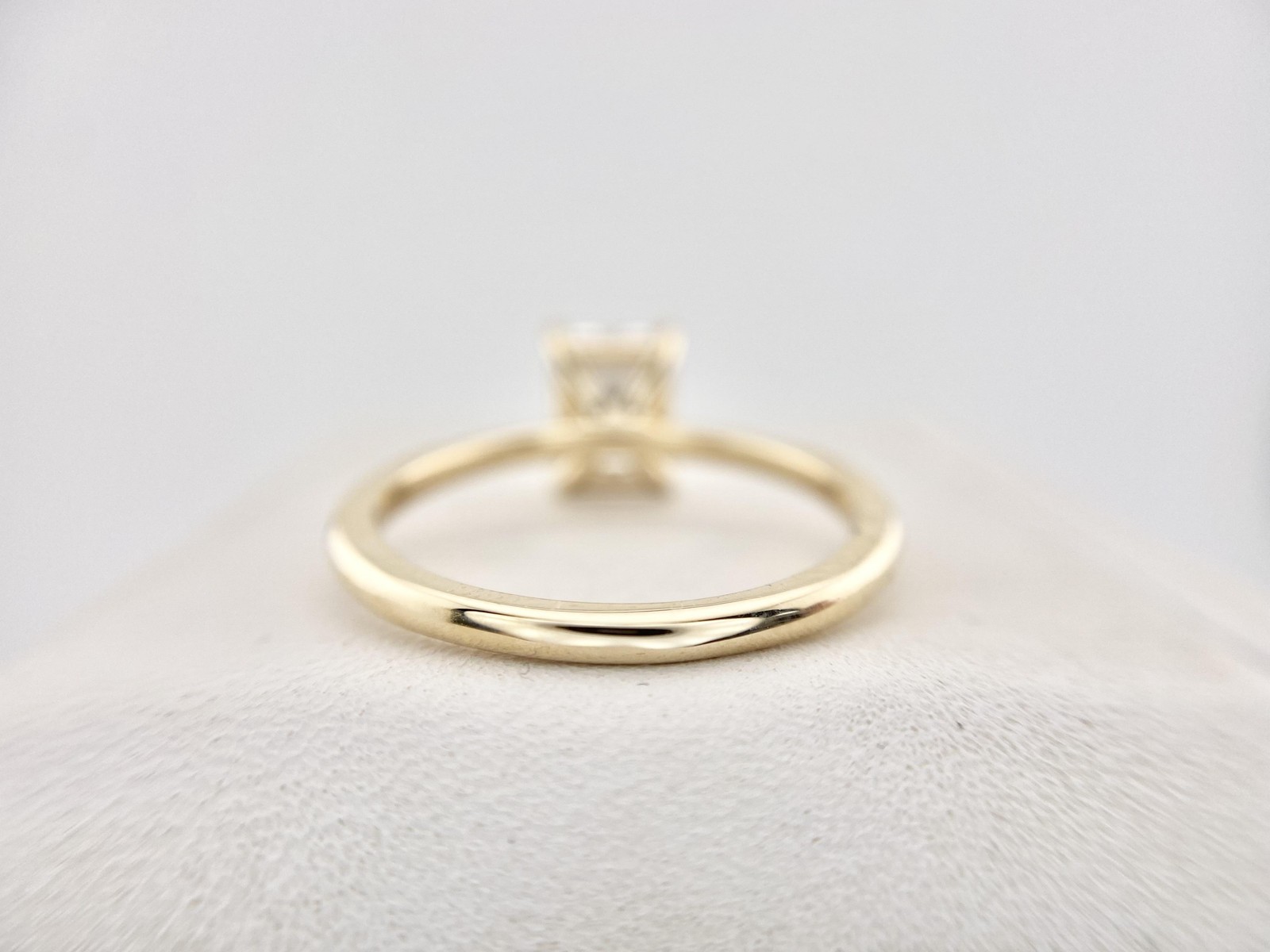 14k Yellow Gold Natural Emerald Cut Diamond GIA Certified Engagement Ring