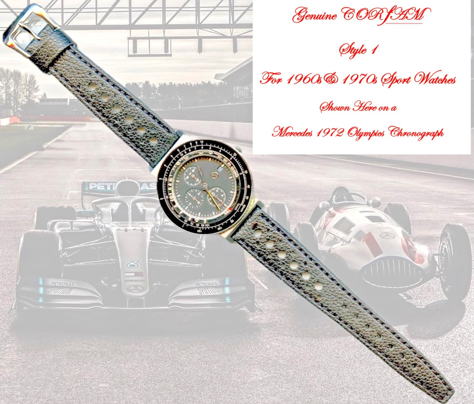 ALL SIZES Genuine CorfaM® Watch Straps for Vintage 60s & 70s Sport Watches 3