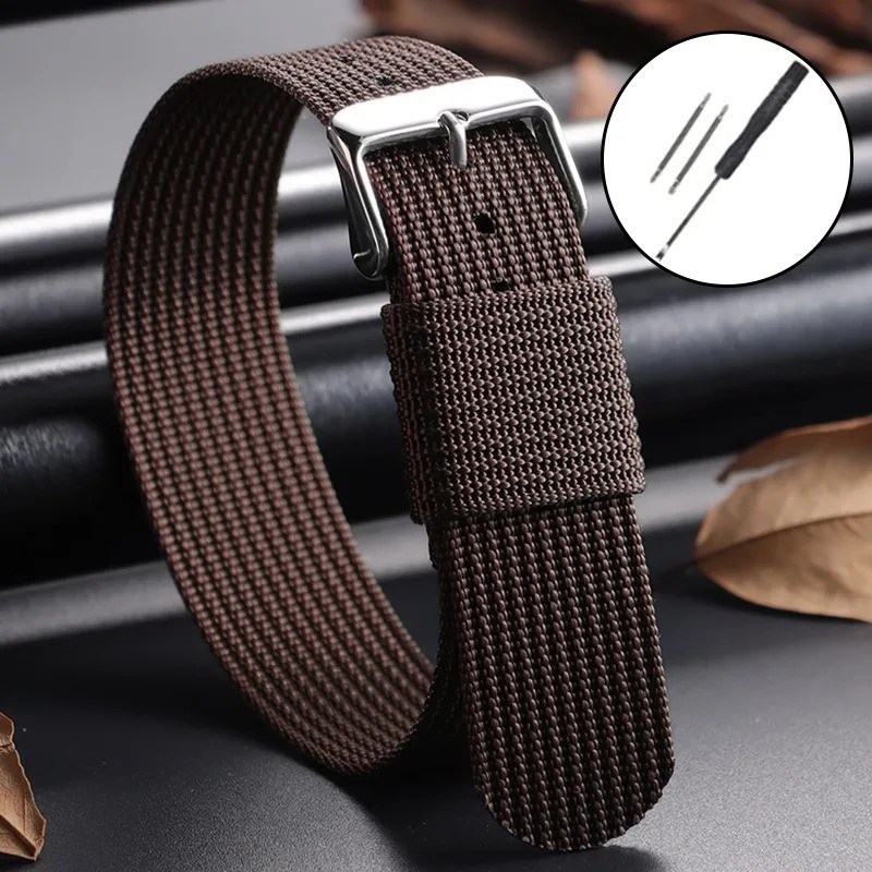 High Quality Nylon Watch Band Canvas Watch Strap Single Pass 18mm 20mm 22mm