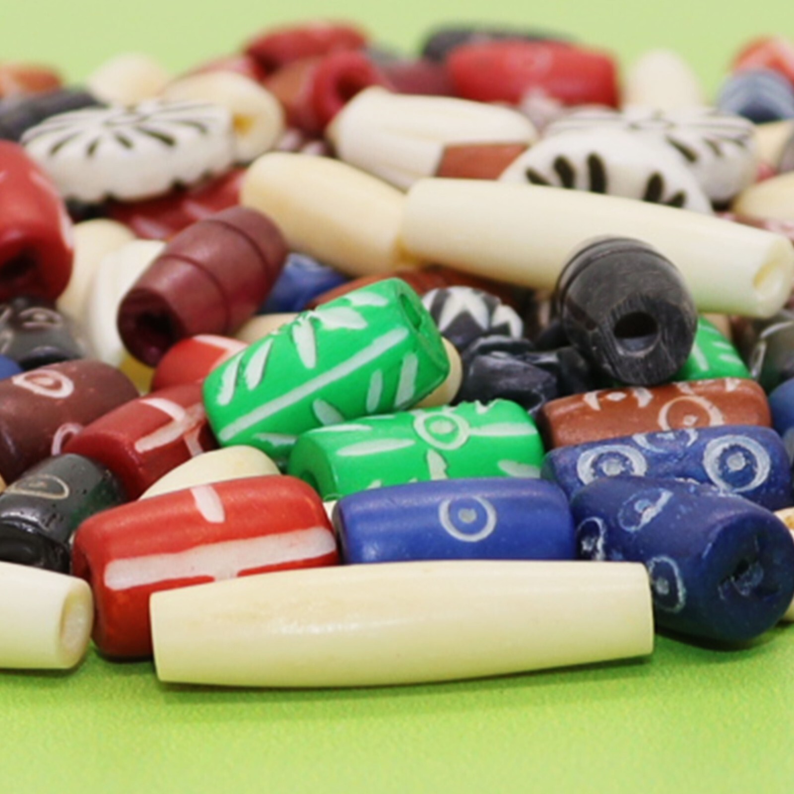 Fun-Weevz 120 PCS Assorted Bone Beads for Jewelry Making Adults