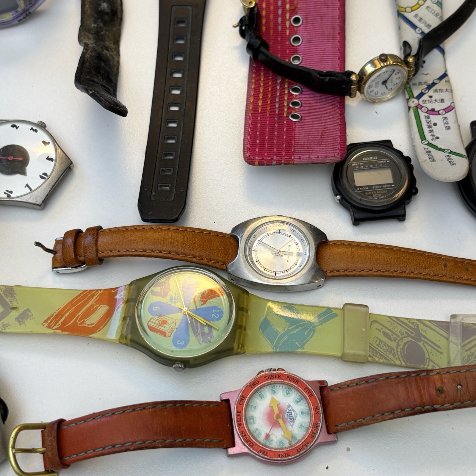 Vintage Untested Quartz Watch Lot – Swatch Casio Fossil Anne Klein Cross Guess