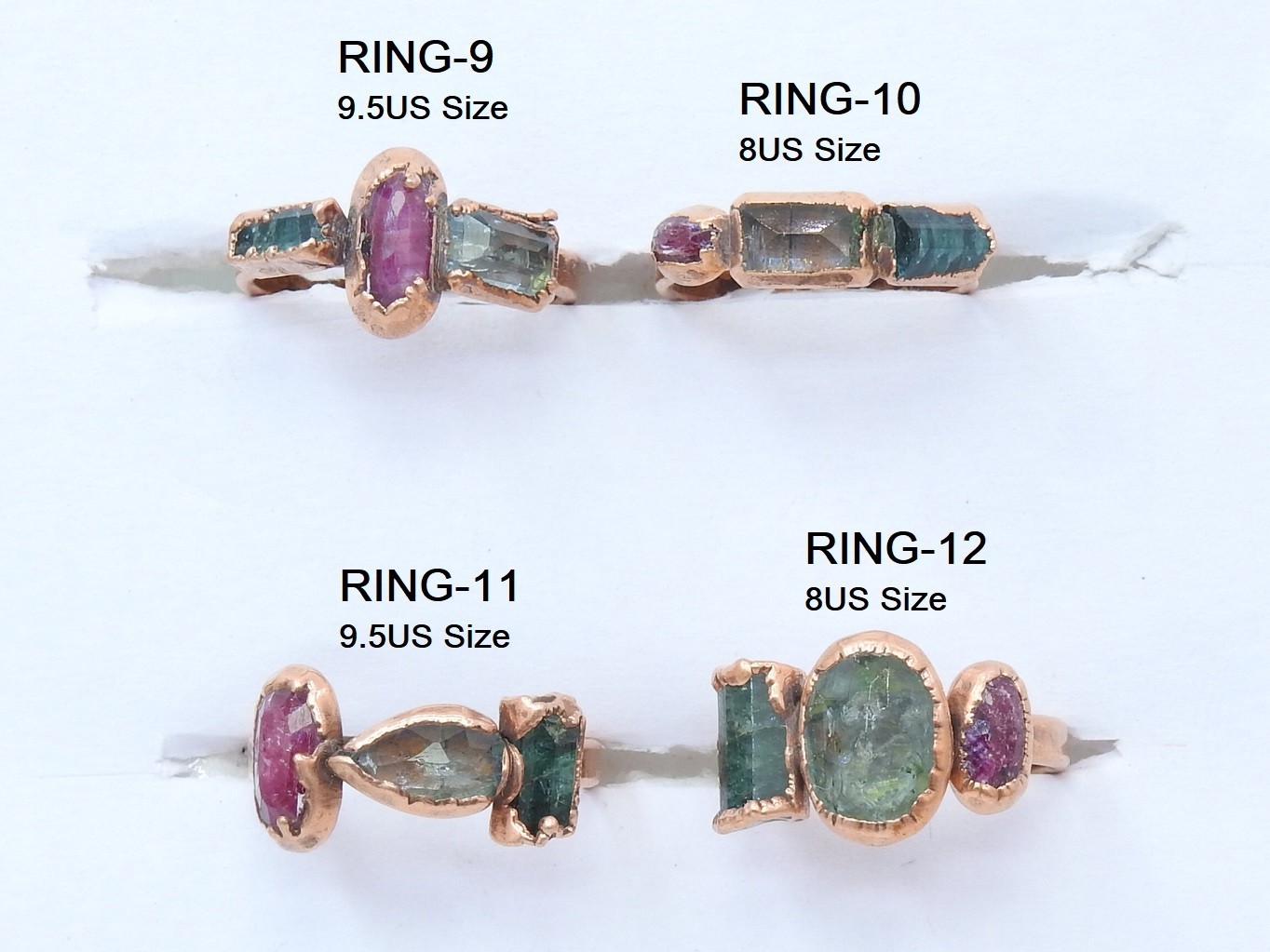 Mix Gemstones-Electra Plated-Copper Ring-Faceted Polished-Loose Stone-Gift For