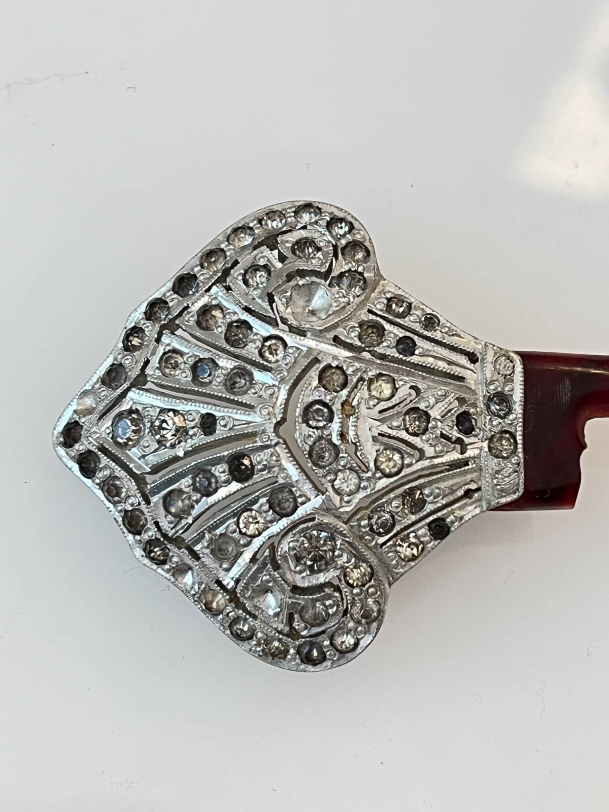 Antique Upcycle Repair Dress Clip, Belt, Shoe Clip Rhinestone Jade Jewelry Lot
