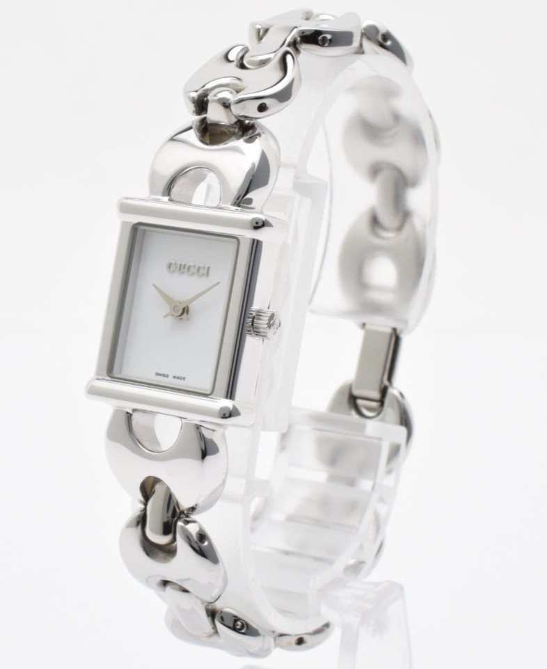 Vintage [NEAR MINT] Gucci 1800L Silver White Dial 18mm Quartz Women Watch JAPAN