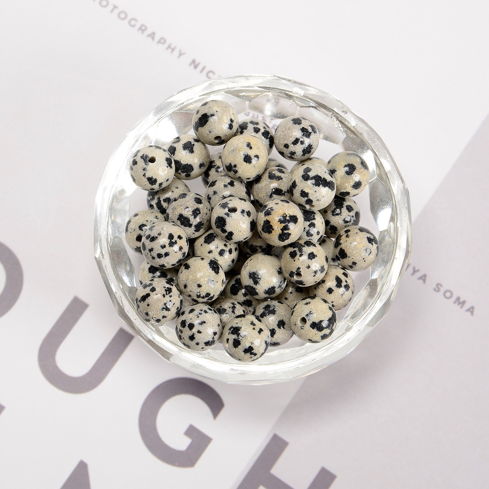 Dalmatian Jasper Smooth Round Beads 4mm 6mm 8mm 10mm 12mm Approx 15.5″ Strand