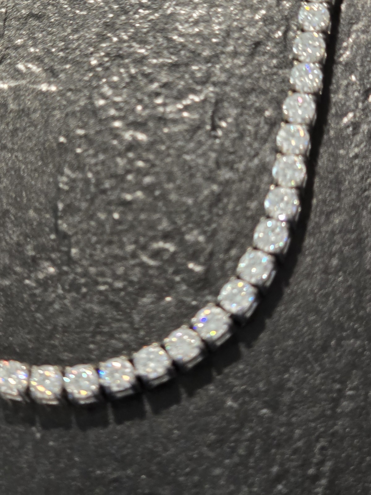 Qorn Moissanite Tennis Chain 3mm 18″ GRA Certified Flawless FL D Color 3EX Steel