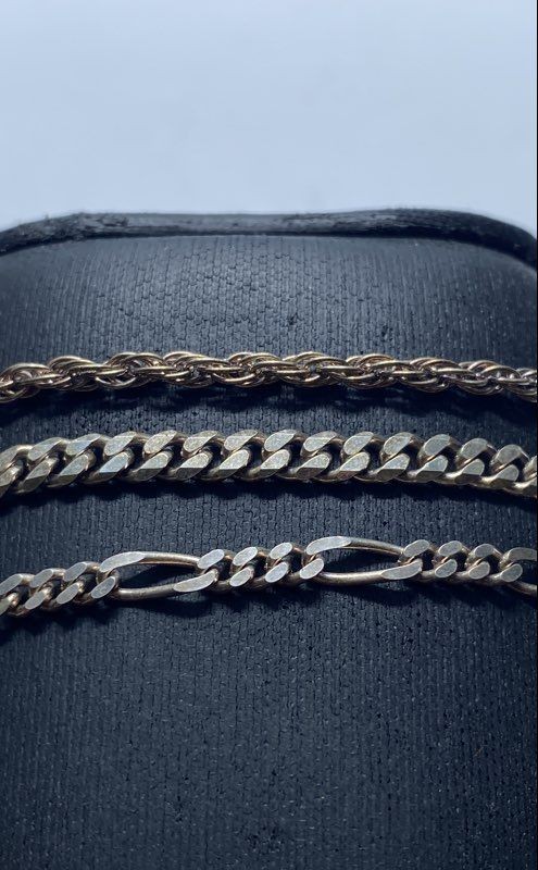 Sterling Silver 925 Bracelet Lot of 3 Milor Rope Curb Figaro 7″ 7.5″ 15.3g