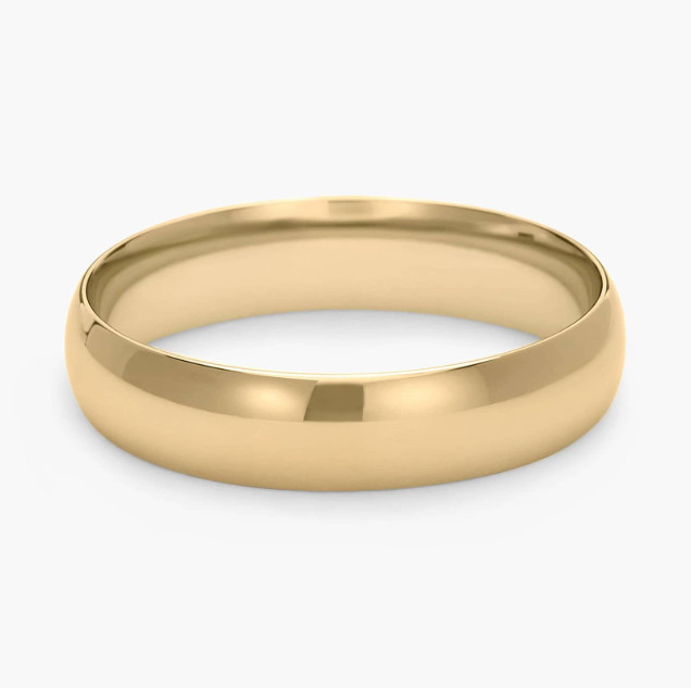 NEW Blue Nile Mid-weight Comfort Fit Wedding Ring in 14k Yellow Gold (5mm) [9.5]