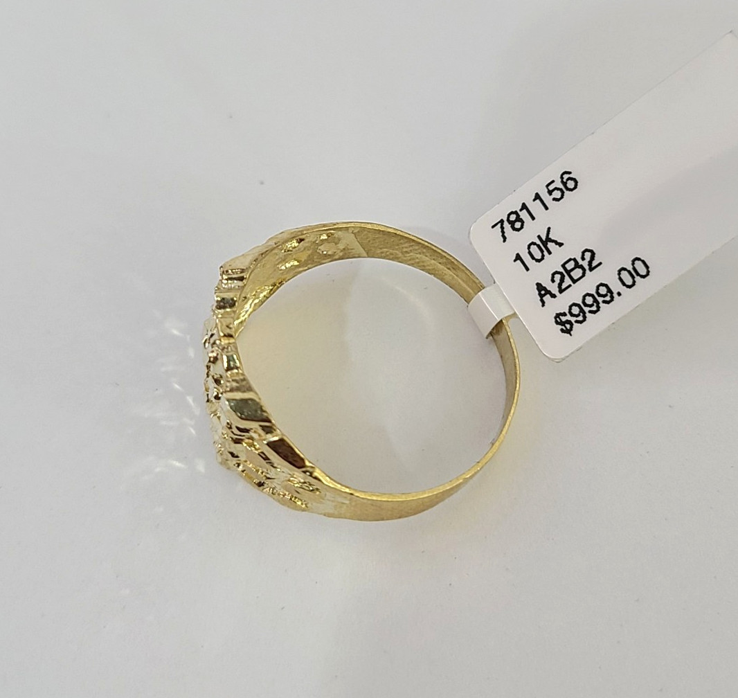 10k Nugget Ring Yellow Gold Women Men Real Genuine