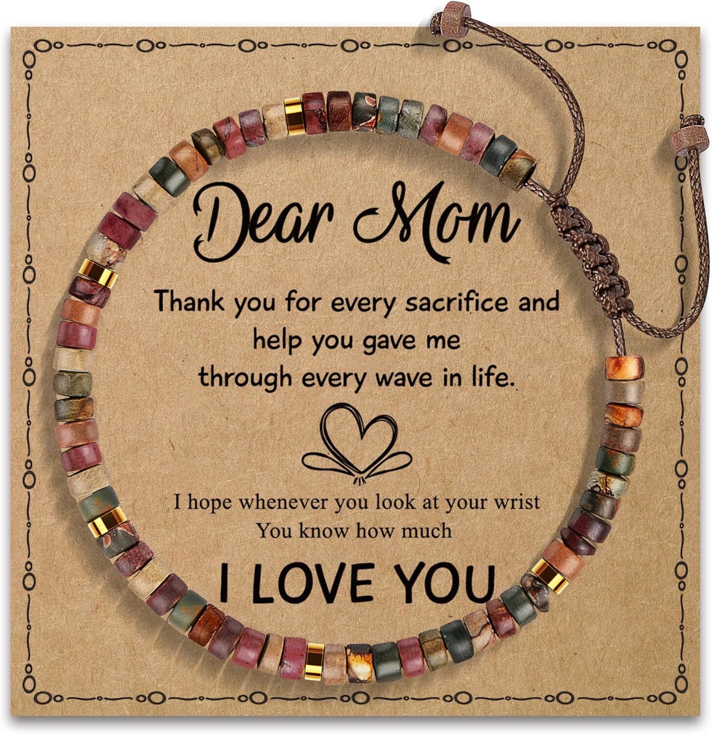 Natural Stone Bracelet for Women Girls, Healing Bracelet to My Mom Daughter