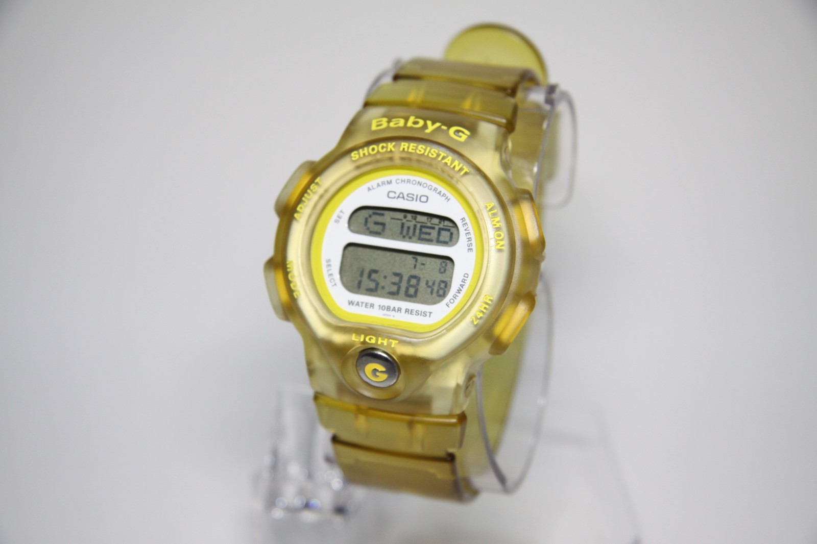 Casio Baby-G BG-350 Digital Watch Clear Yellow Orange Skeleton Japan Working