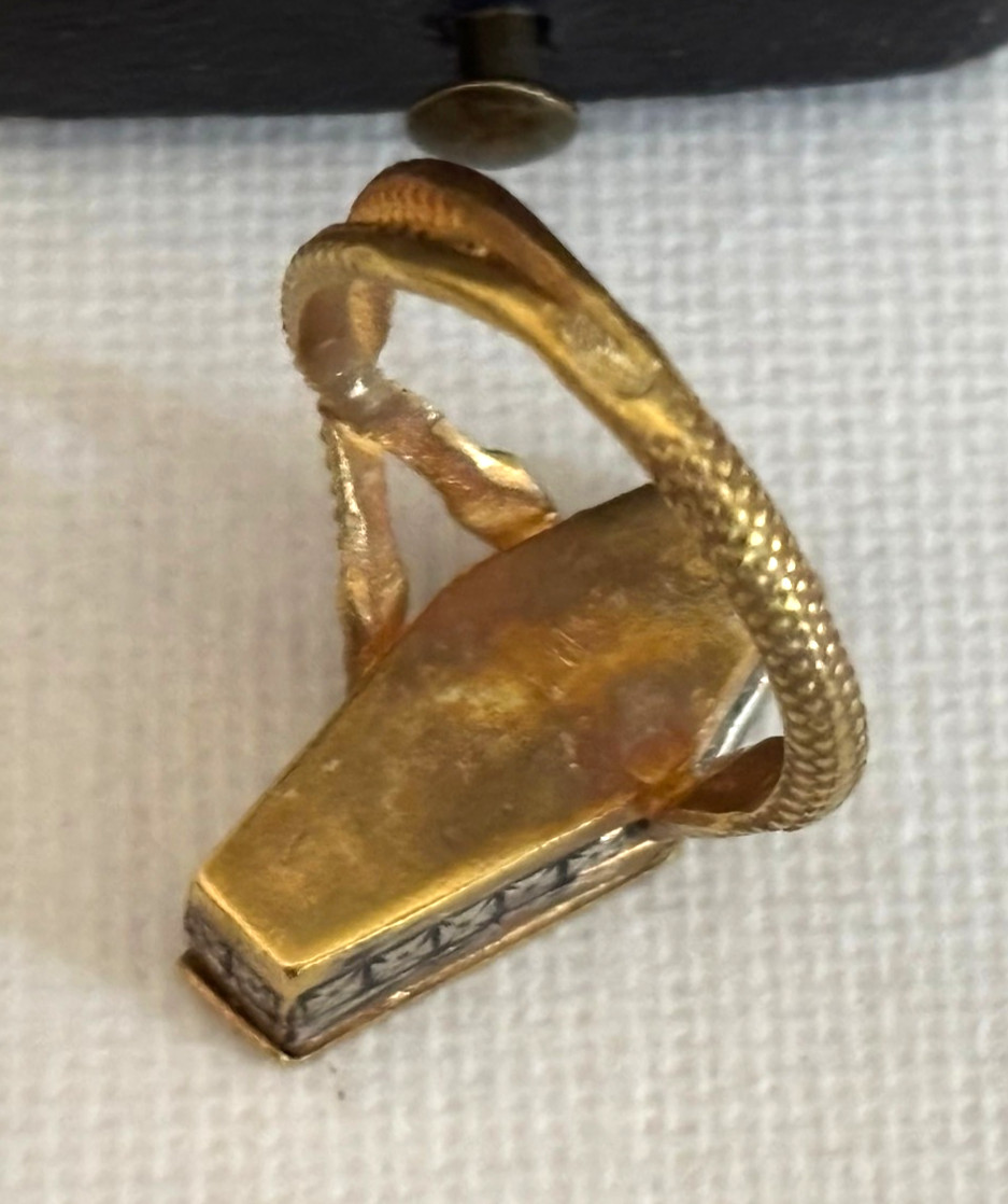 Ant. French Imperial Memento Mori Snake Casket Pill Box Silver Gild Enamel Ring