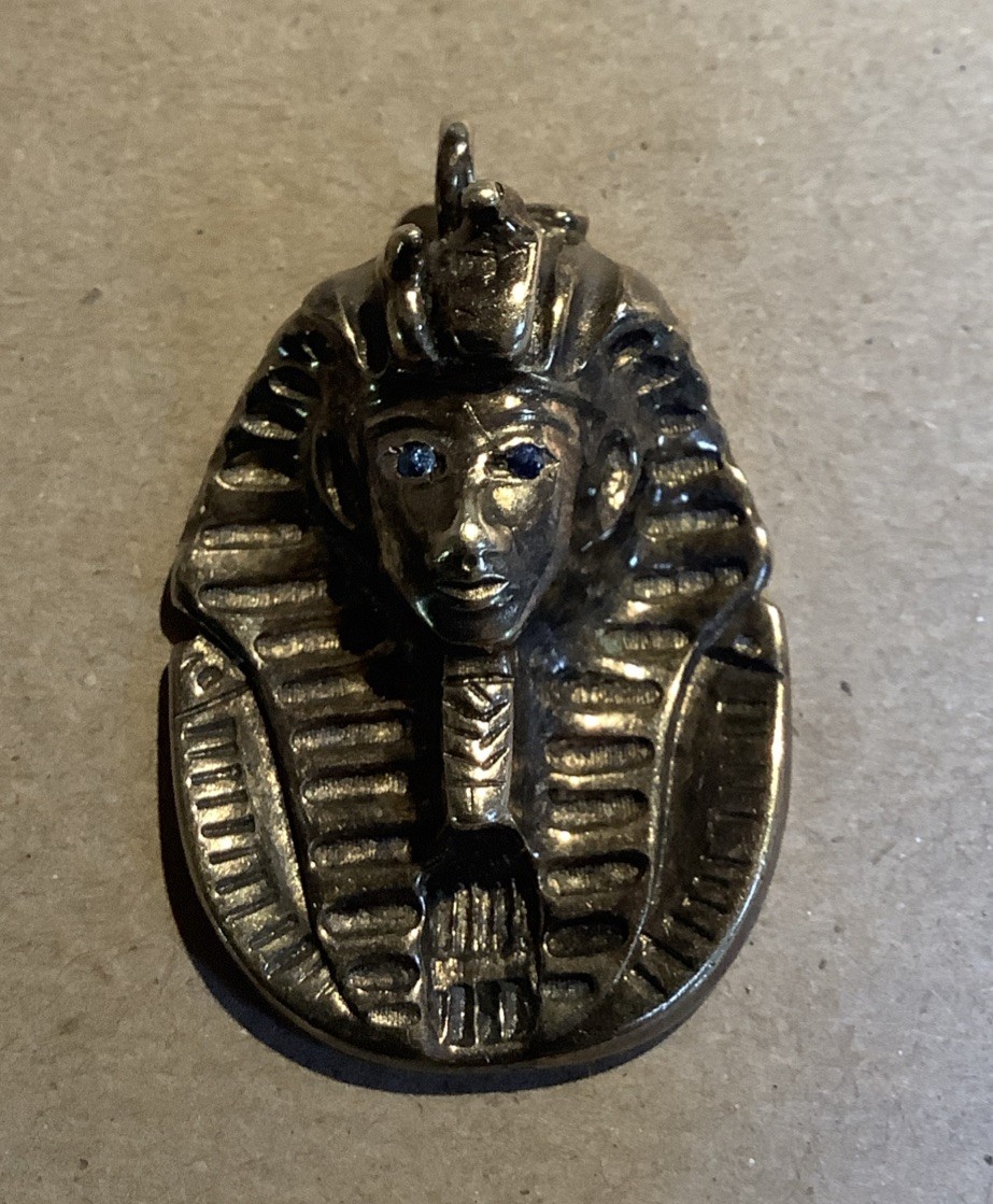 Egyptian King Tut Pendant By JCF With Sapphire Eyes