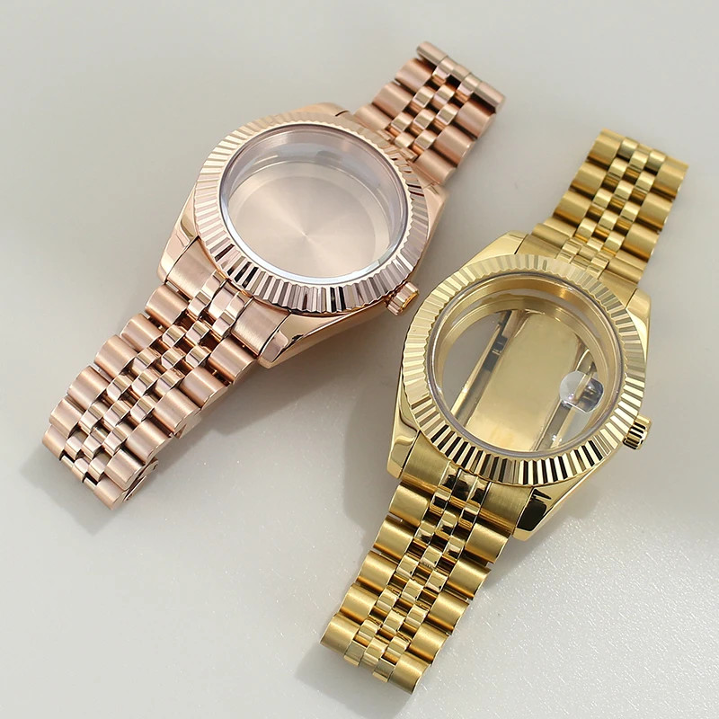 39mm 36mm Fluted Watch Case Jubilee For Seiko NH35 NH36 NH38 NH34 Miyota8215