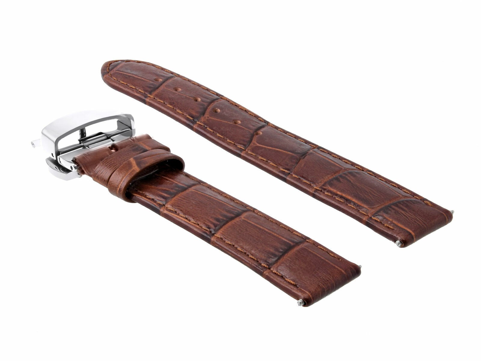 20mm Light Brown Leather Replacement Watch Strap For Omega Seamaster Speedmaster