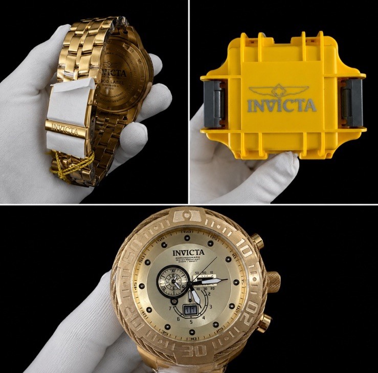 Invicta Bolt Gold Tone 50mm Quartz Chronograph Date 200m Men’s Watch