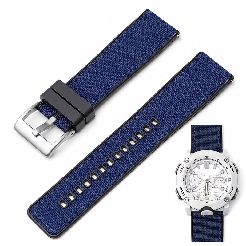 Nylon + Rubber Strap For G-SHOCK PRG-600 PRG-650 GA-2000 Watch Band Replacement