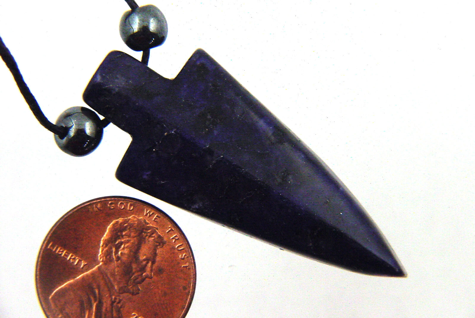 BUTW Simulated Lapis Arrowhead Necklace Pendant with Beads on 16″-19″ 8956P