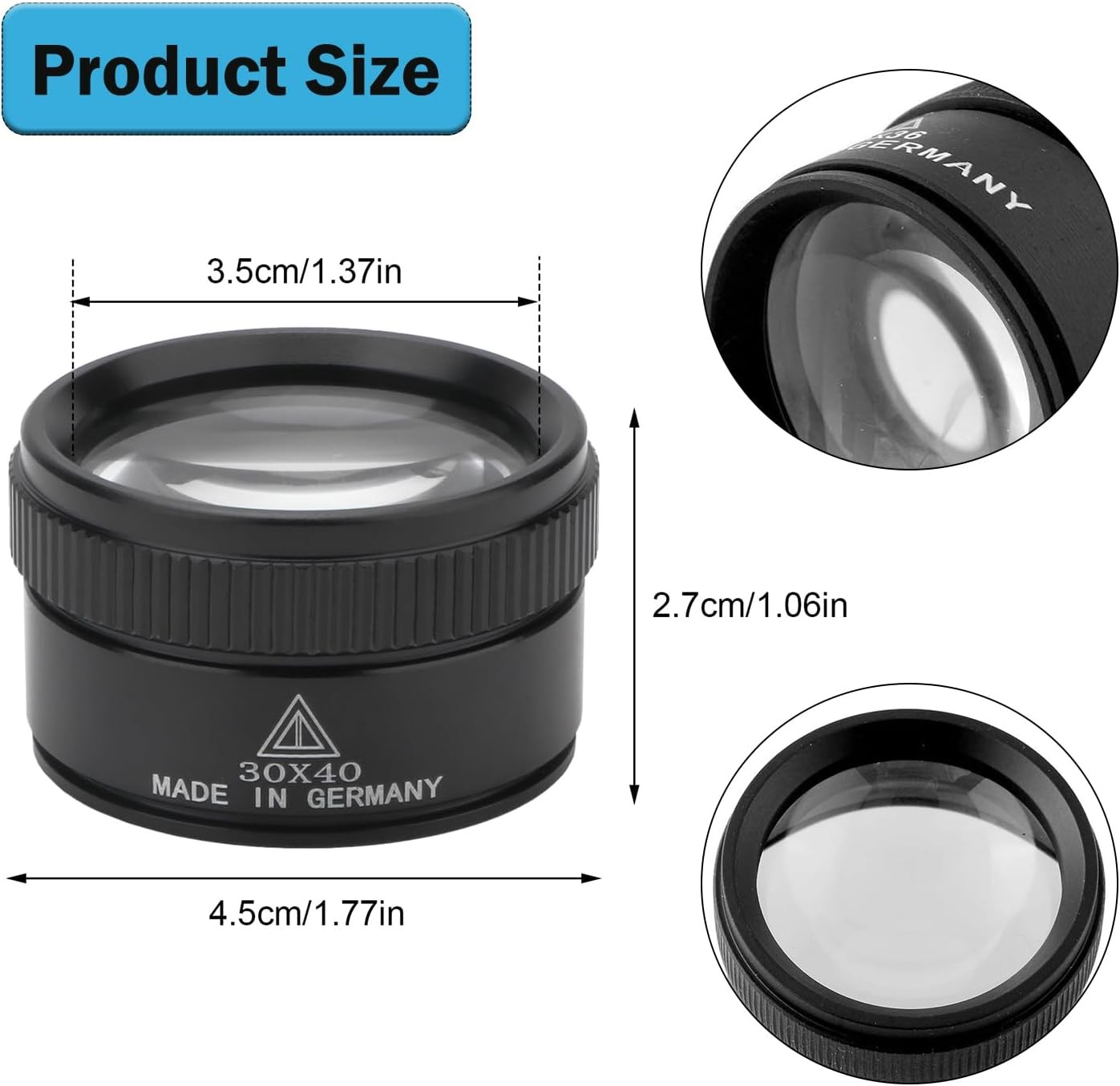 40X Jewelers Loupe Magnifier Light Jewelry Eye Loop Pocket Magnifying Glass Coin