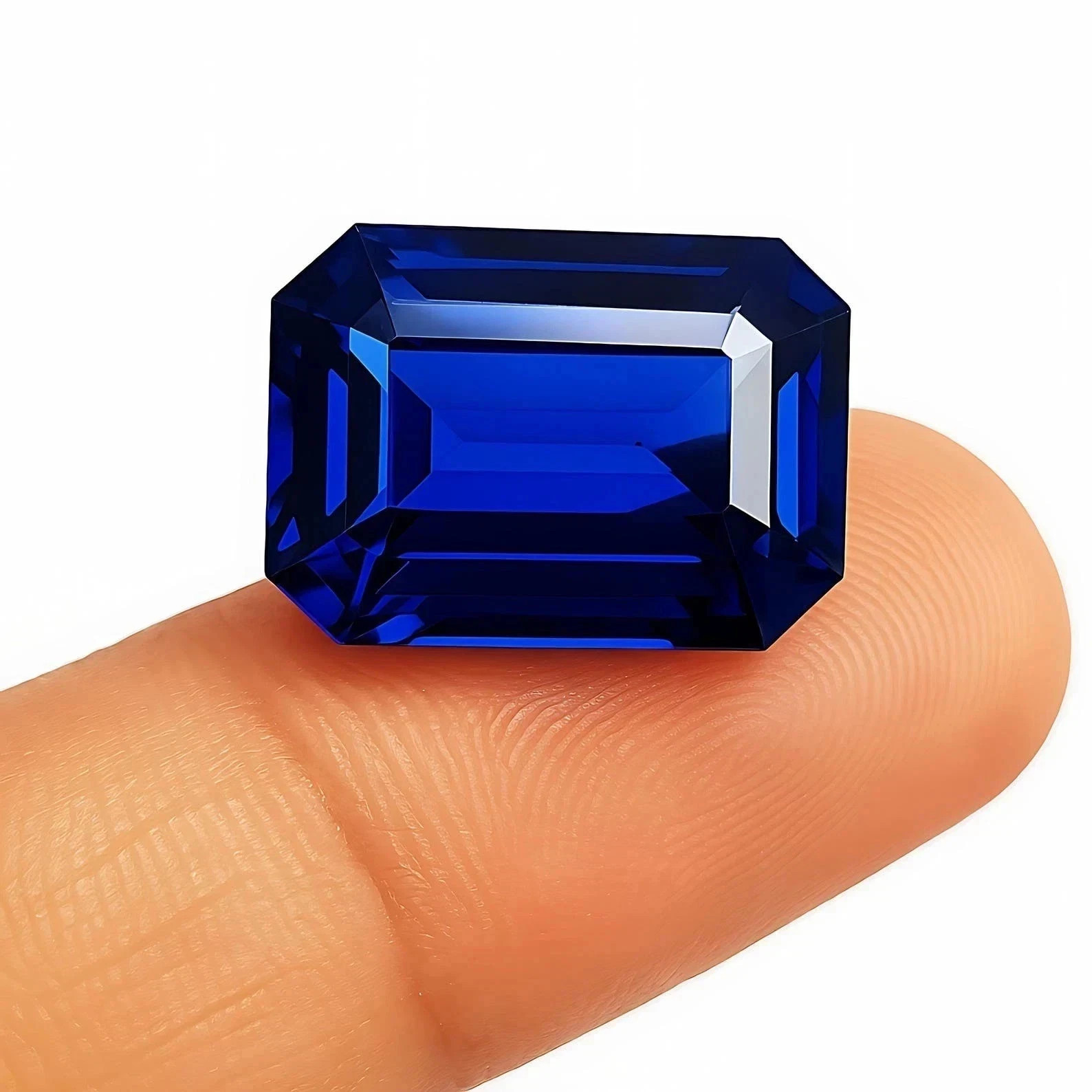 Natural 10 Ct Blue Sapphire Flawless Emerald Cut AGL Certified Loose Gemstone