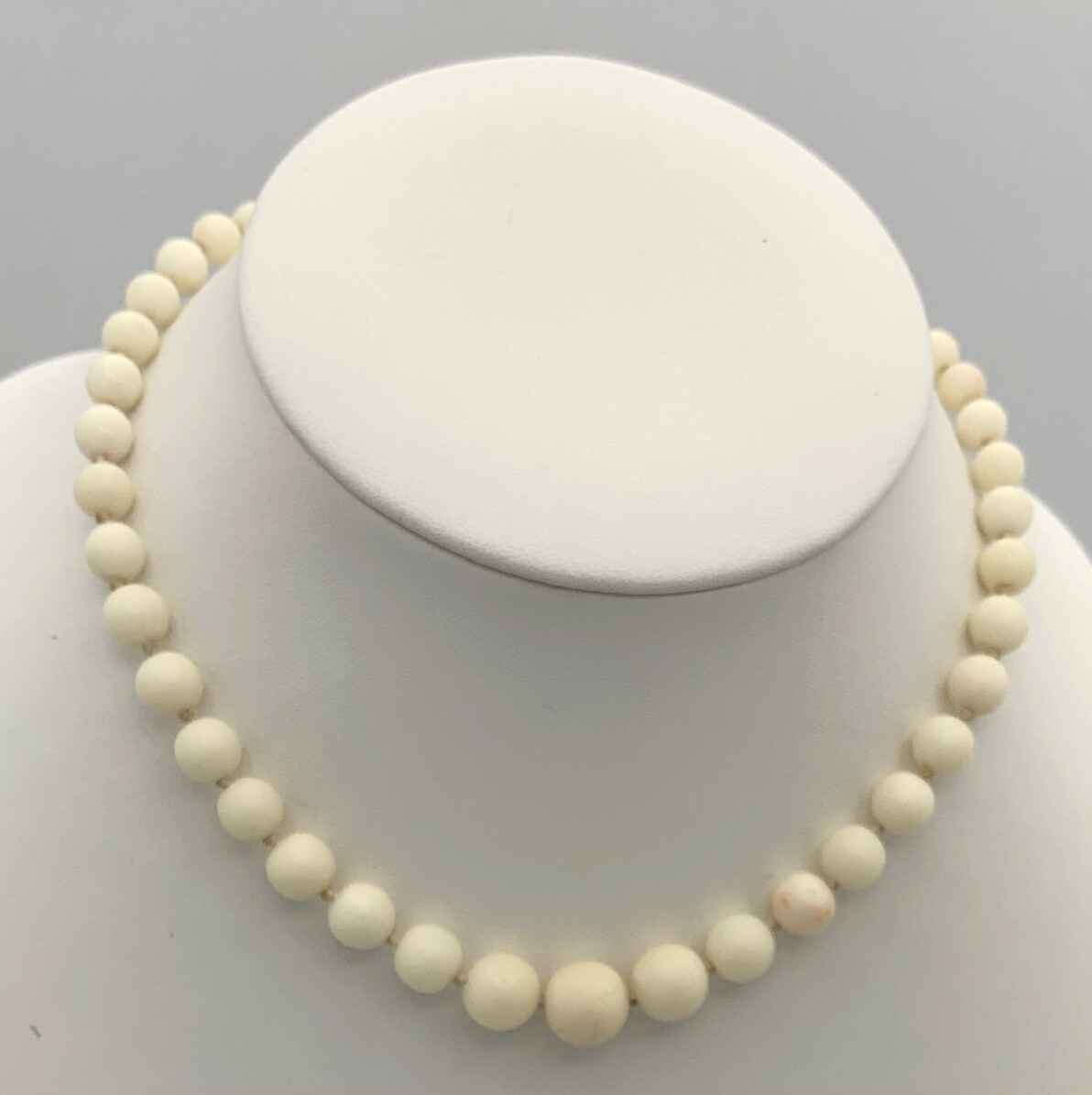 ANGEL SKIN 5.8MM-10.8MM CORAL 15 inch Necklace 14K Gold Clasp