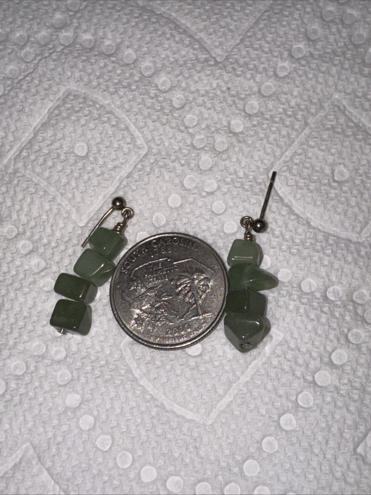Handmade Natural Jade Modern Style simple Elegant Design Earrings