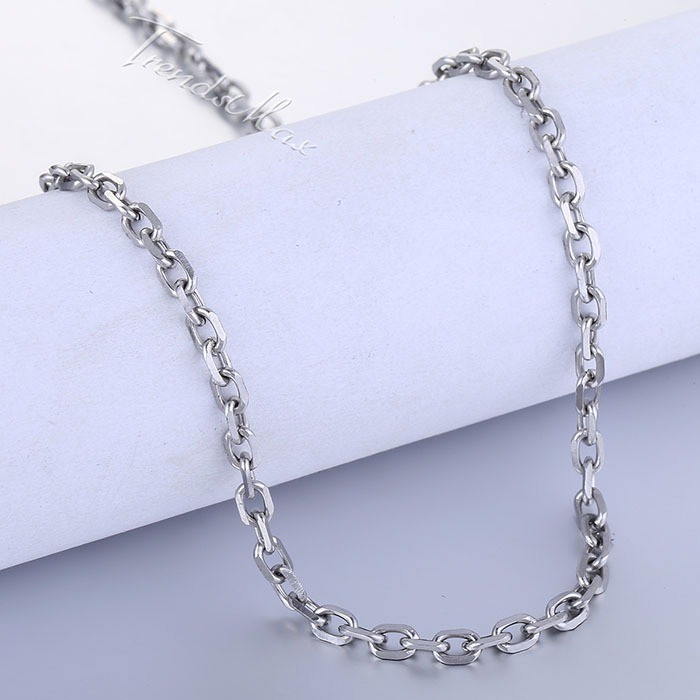 USA Stock 4mm Cable Rolo Link Stainless Steel Mens Boys Chain Necklace 20-28″