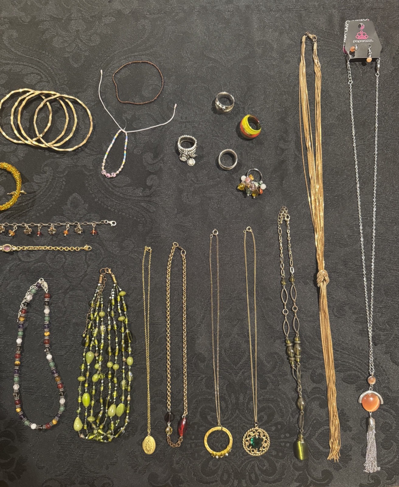 34 Piece Lot of Boho Vintage to Modern Jewelry (.925, Paparazzi, Peyote Bird)