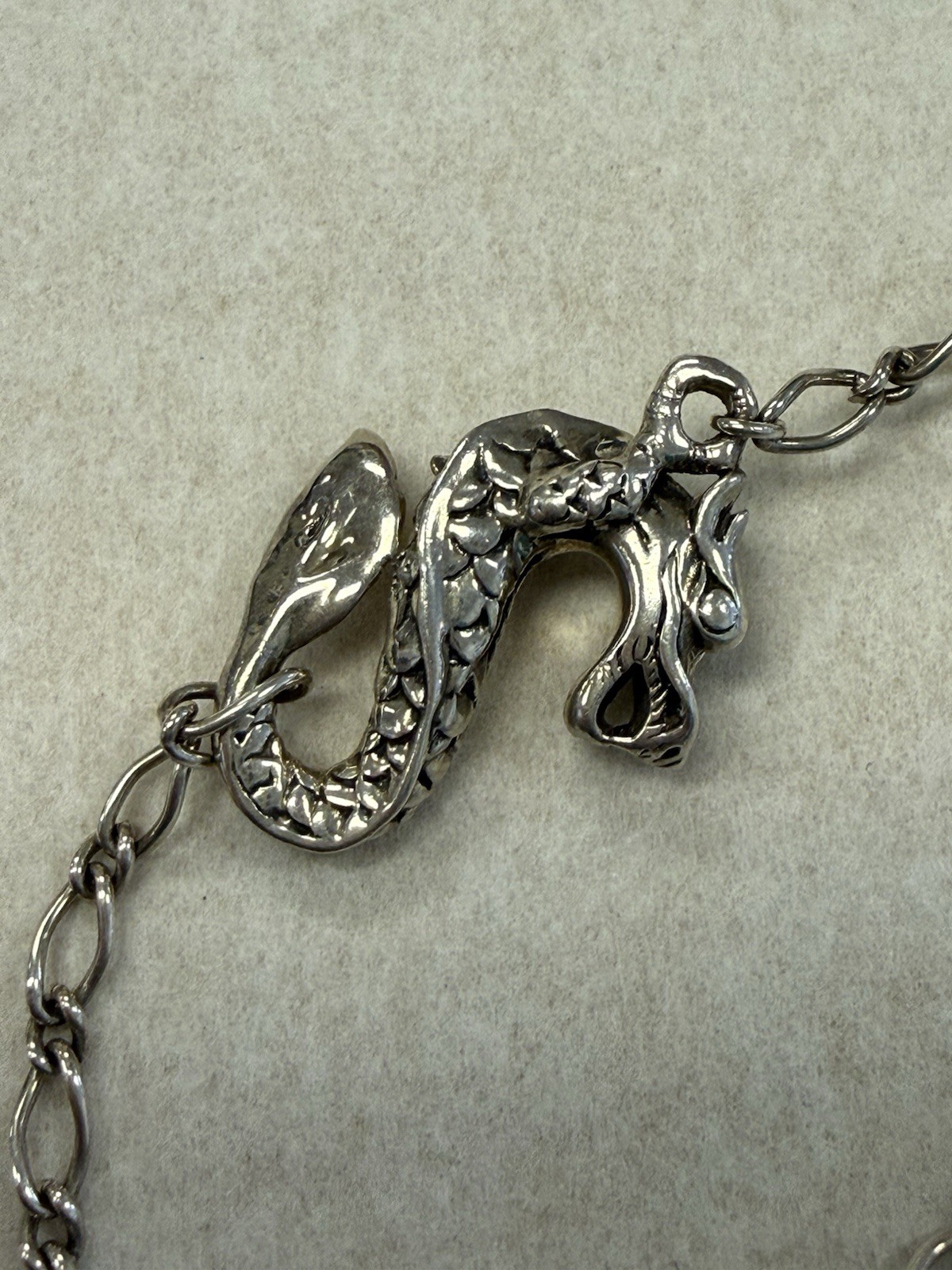 NWT John Hardy 925 Sterling 18k Gold Legends Naga Dragon Orb Necklace 50g 36”